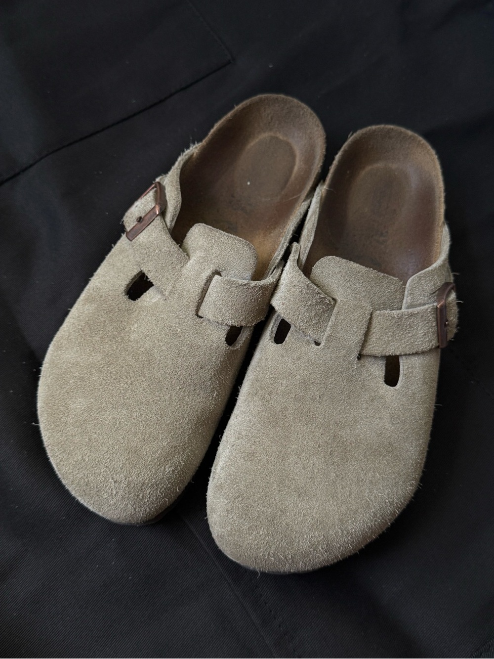 Birkenstock Boston Suede Clogs Taupe EU 37 Narrow Excellent Condition